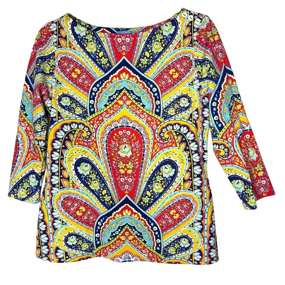 J Mclaughlin Tops - J McLaughlin Womens Catalina Cloth Paisley Popover Top M  Colorful Maximalist